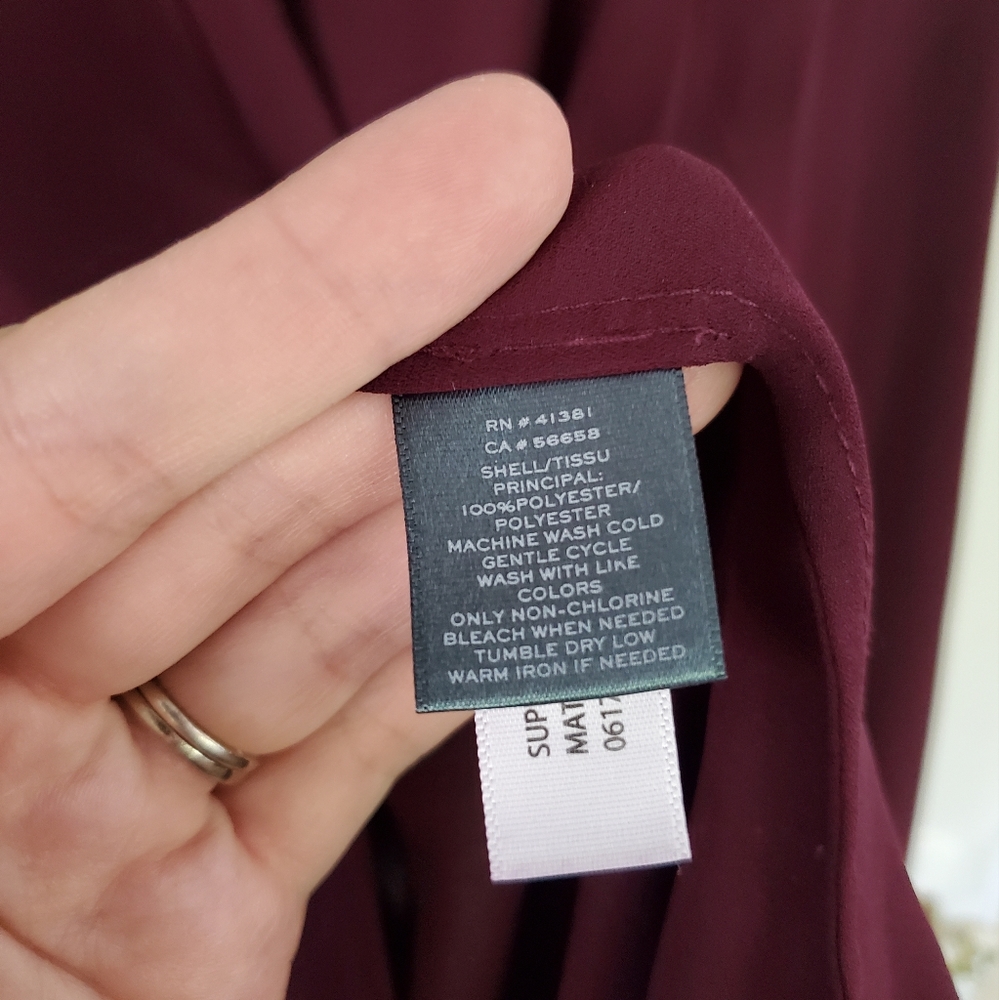 Lauren by Ralph Lauren Plum Long-sleeve Blouse - Picture 5 of 5